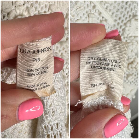 Ulla Johnson Sydel One Shoulder Floral Knit Dress Ivory Size P/S - Picture 7 of 7